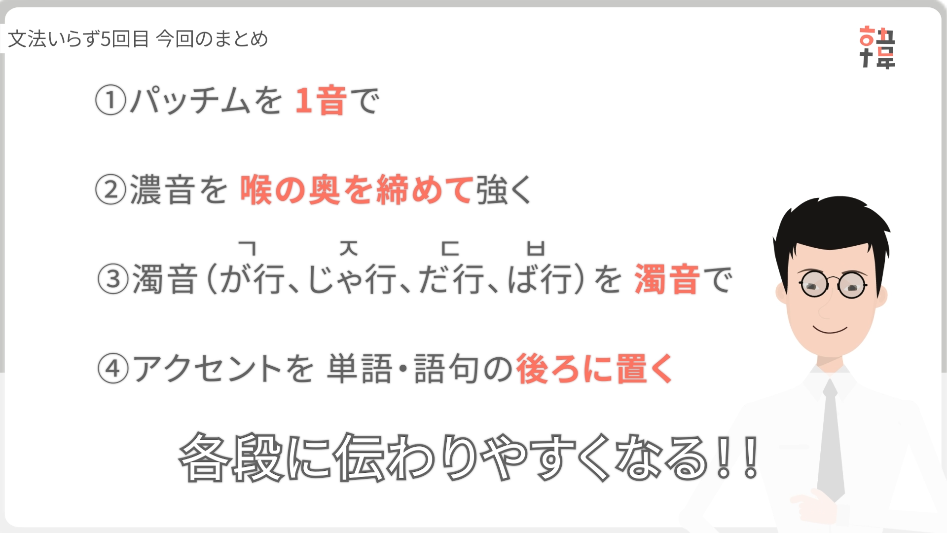 4つの意識で通じる韓国語に